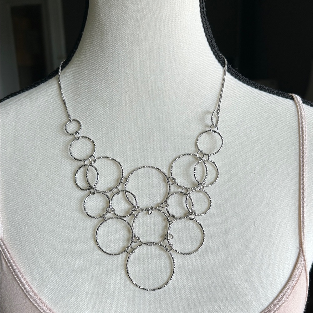 New York & Company Silver Circle Necklace